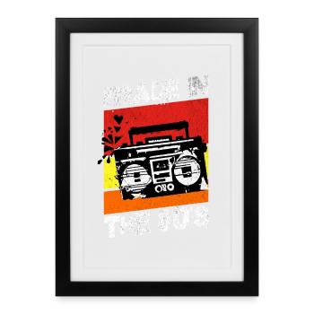 Musique rétro Made In The 80s - Affiche encadrée (27 × 37 cm) - noir - Devant