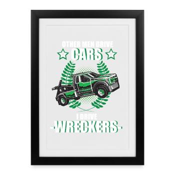 Tow truck tow truck towing service profession - Framed poster (27 × 37 cm) - black - Front