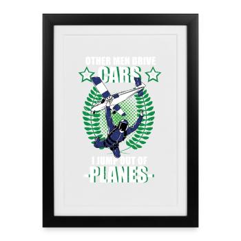 Parachutisme Parachutiste Tandem Jump Cadeau - Affiche encadrée (27 × 37 cm) - noir - Devant