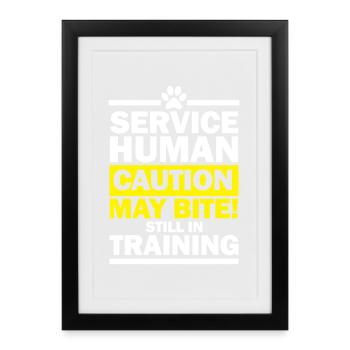 La prudence humaine de service peut encore mordre à l’entraînement - Affiche encadrée (27 × 37 cm) - noir - Devant