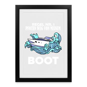Boote Motorboot - Gerahmtes Poster (27 × 37 cm) - Schwarz - Vorne