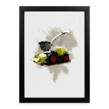 Combine Harvester Claas LEXION 8700 - Framed poster (27 × 37 cm) - black - Front
