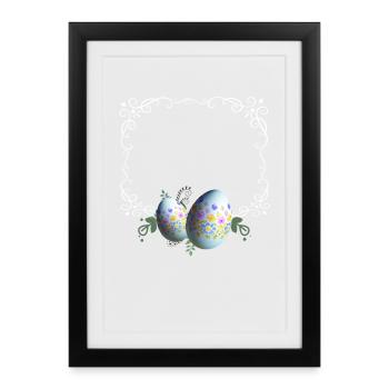 Cadre photo d’oeuf de Pâques festif - Affiche encadrée (27 × 37 cm) - noir - Devant