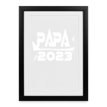 Vater 2023 - Papa 2023 Geschenk - Gerahmtes Poster (27 × 37 cm) - Schwarz - Vorne