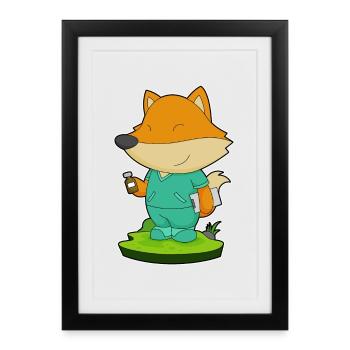 Fuchs Nurse Medicine - Framed poster (27 × 37 cm) - black - Front