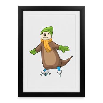 Patins à glace Otter - Affiche encadrée (27 × 37 cm) - noir - Devant