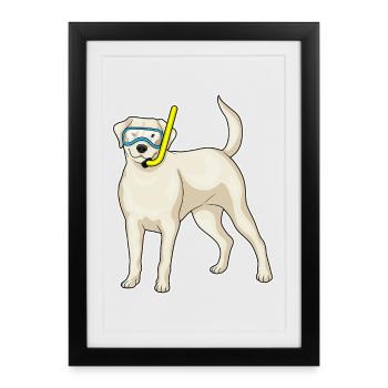 Plongée en snorkel Retriever - Affiche encadrée (27 × 37 cm) - noir - Devant