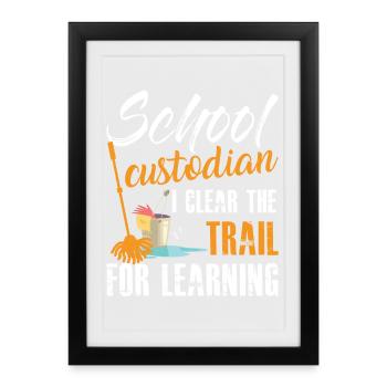 Citation du gardien de l’école Garde de l’éducation - Affiche encadrée (27 × 37 cm) - noir - Devant
