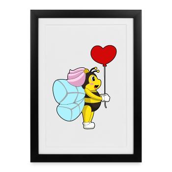 Mariage en ballon Bee Bride - Affiche encadrée (27 × 37 cm) - noir - Devant