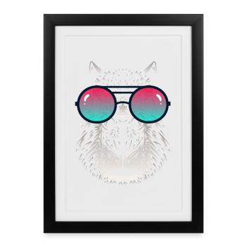 Capybara cool avec des lunettes de soleil - Affiche encadrée (27 × 37 cm) - noir - Devant