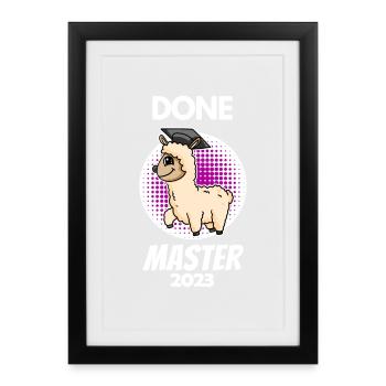 Master 2023 - Master terminé - Affiche encadrée (27 × 37 cm) - noir - Devant