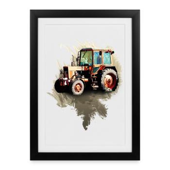 Belarus MTZ 82 Tractor - Framed poster (27 × 37 cm) - black - Front