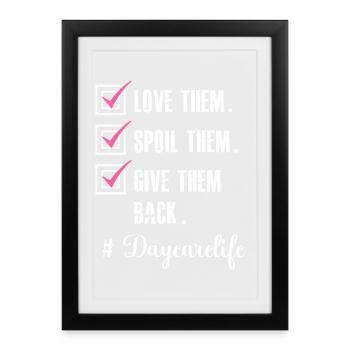 Fournisseur de services de garde Love Enseignante en garderie - Affiche encadrée (27 × 37 cm) - noir - Devant