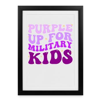 Groovy Purple Up pour le Mois des enfants militaires The Mili - Affiche encadrée (27 × 37 cm) - noir - Devant