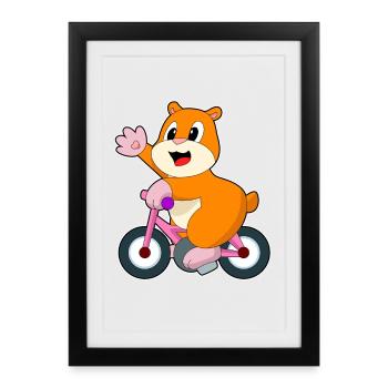 Vélo Hamster - Affiche encadrée (27 × 37 cm) - noir - Devant