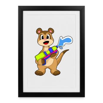 Pistolet à eau suricate - Affiche encadrée (27 × 37 cm) - noir - Devant