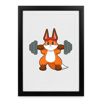 Bodybuilder Fox Bodybuilding Barre. - Affiche encadrée (27 × 37 cm) - noir - Devant