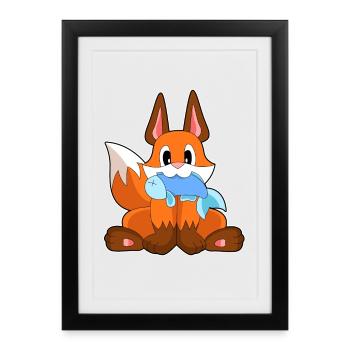 Poisson-renard - Affiche encadrée (27 × 37 cm) - noir - Devant