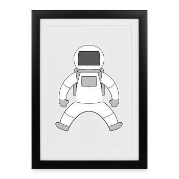 Astronaut motif - Framed poster (27 × 37 cm) - black - Front