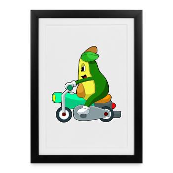 Moto Avocado - Affiche encadrée (27 × 37 cm) - noir - Devant