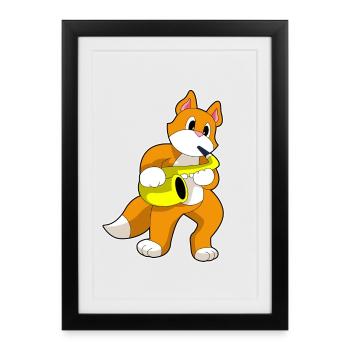 Cat Musician Saxophone Music - Framed poster (27 × 37 cm) - black - Front