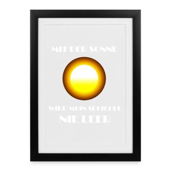 Solarenergie Sonne Energie Photovoltaik Solarstrom - Gerahmtes Poster (27 × 37 cm) - Schwarz - Vorne