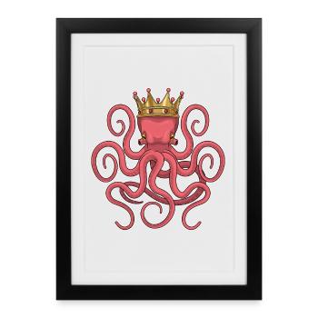 Couronne de pieuvre - Affiche encadrée (27 × 37 cm) - noir - Devant