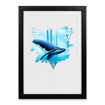 Motif de requin-baleine : Une majesté - Affiche encadrée (27 × 37 cm) - noir - Devant