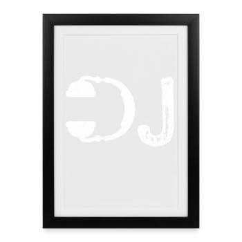 DJ Headphone Shirt I Heart Being A DJs Party Tee - Affiche encadrée (27 × 37 cm) - noir - Devant