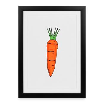 Motif de carotte - Affiche encadrée (27 × 37 cm) - noir - Devant