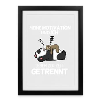Keine Motivation Spruch Lustig - Gerahmtes Poster (27 × 37 cm) - Schwarz - Vorne