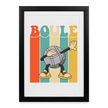 Boules de boule pour Bouler Boccia Jeu Botcha Boule - Affiche encadrée (27 × 37 cm) - noir - Devant