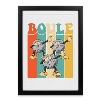 Boules de boule pour Bouler Boccia Jeu Botcha Boule - Affiche encadrée (27 × 37 cm) - noir - Devant