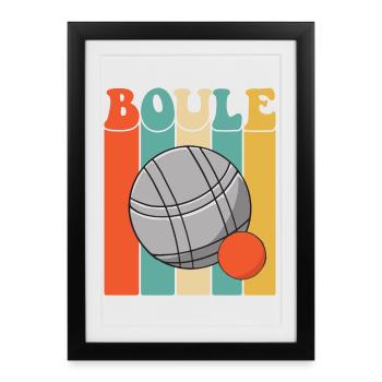Boules de boule pour Bouler Boccia Jeu Botcha Boule - Affiche encadrée (27 × 37 cm) - noir - Devant
