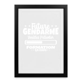 Future Gendarme Formation en Cours Humour - Affiche encadrée (27 × 37 cm) - noir - Devant