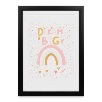 Dream Big - T-shirt inspirant - Affiche encadrée (27 × 37 cm) - noir - Devant