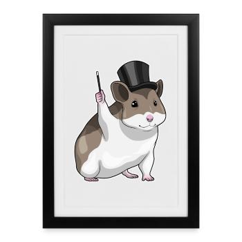 Baguette magique de hamster - Affiche encadrée (27 × 37 cm) - noir - Devant