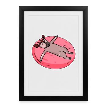 Sleeping okapi forest giraffe - Framed poster (27 × 37 cm) - black - Front