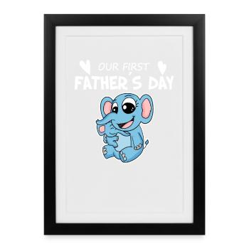 Father's Day - First Father's Day Gift - Framed poster (27 × 37 cm) - black - Front