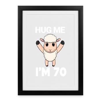 70 ans - 70 ans - câlin - Affiche encadrée (27 × 37 cm) - noir - Devant