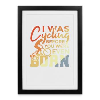 Blague de cycliste - Affiche encadrée (27 × 37 cm) - noir - Devant
