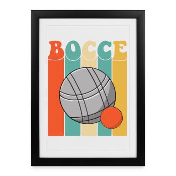 Bocce Saying Bocce Ball avec Jack Bocci Game Bocce - Affiche encadrée (27 × 37 cm) - noir - Devant