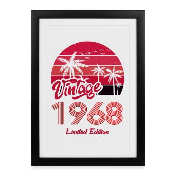 Vintage Year 1968 Limited Edition Red - Framed poster (27 × 37 cm) - black - Front