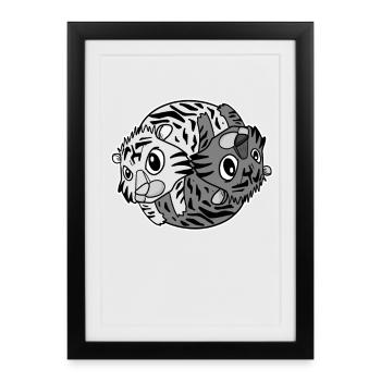 Tiger Yin Yang - Framed poster (27 × 37 cm) - black - Front