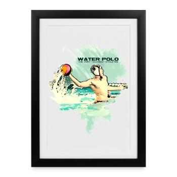Water-polo - Les athlètes les plus coriaces - Affiche encadrée (27 × 37 cm) - noir - Devant