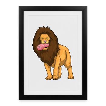 Viande de lion - Affiche encadrée (27 × 37 cm) - noir - Devant