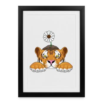 Marguerites tigres - Affiche encadrée (27 × 37 cm) - noir - Devant