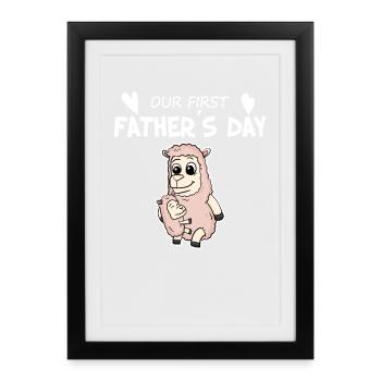 Father's Day - First Father's Day Gift - Framed poster (27 × 37 cm) - black - Front