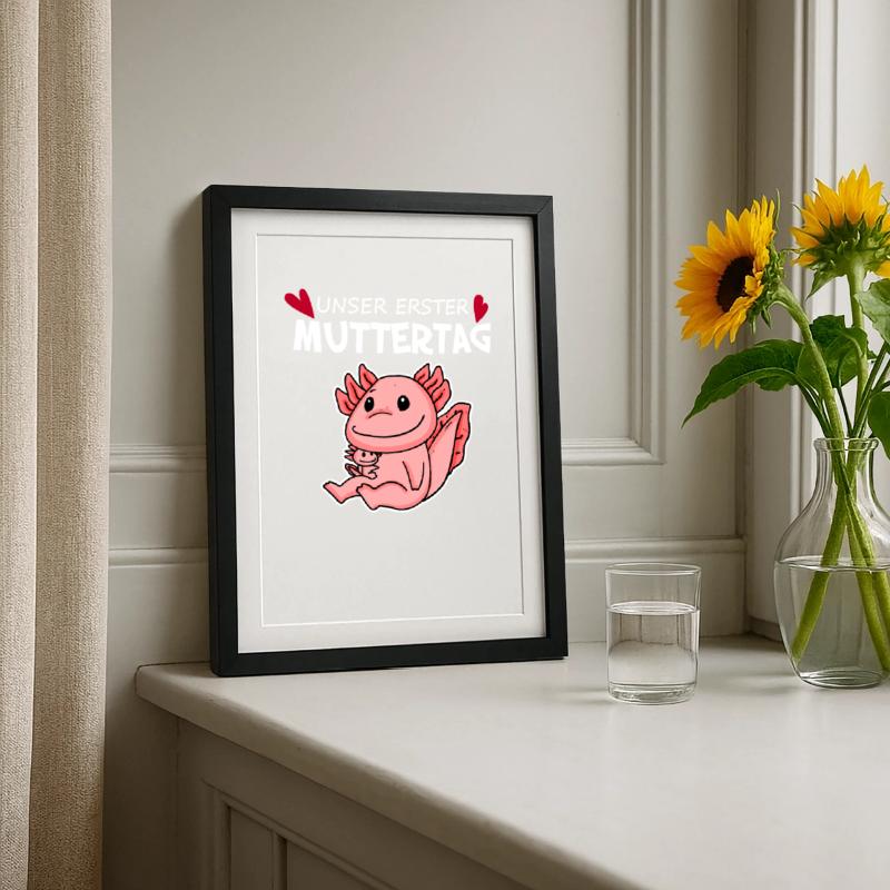 Muttertag - erster Muttertag Geschenk Gerahmtes Poster (27 × 37 cm)