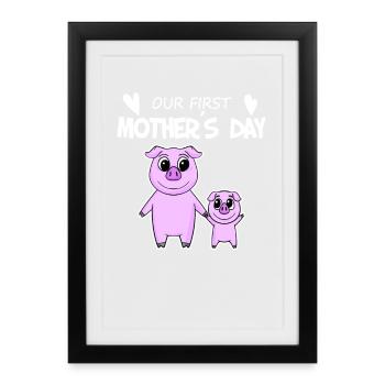 Mother's Day - First Mother's Day Gift - Framed poster (27 × 37 cm) - black - Front